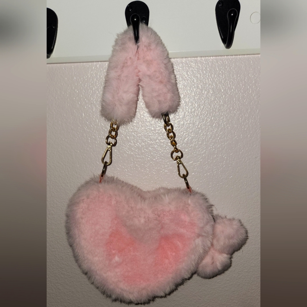 Pink Fluffy Heart bag
